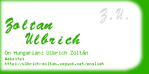 zoltan ulbrich business card